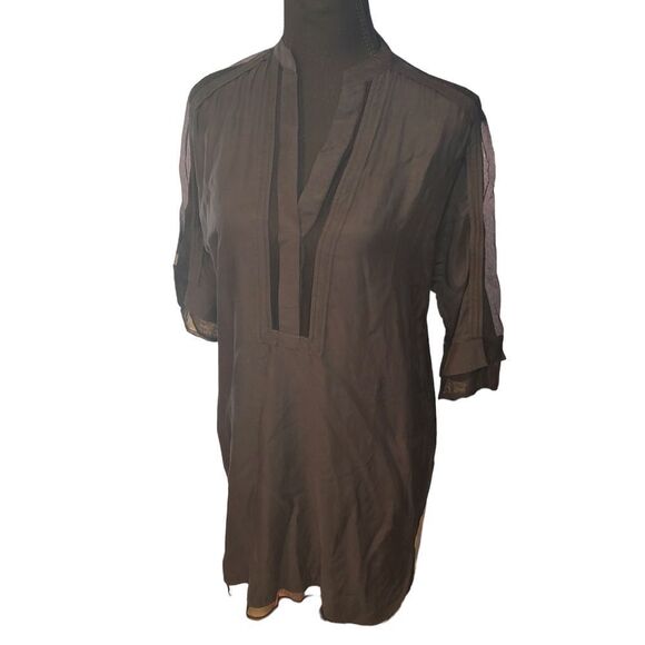 BCBGMaxazria Runway Black Mesh Half Sleeve Dress XS - Picture 2 of 6